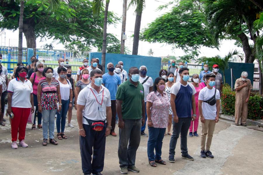 Acto de Reafirmación Revolucionaria en la Universidad del Deporte Cubano